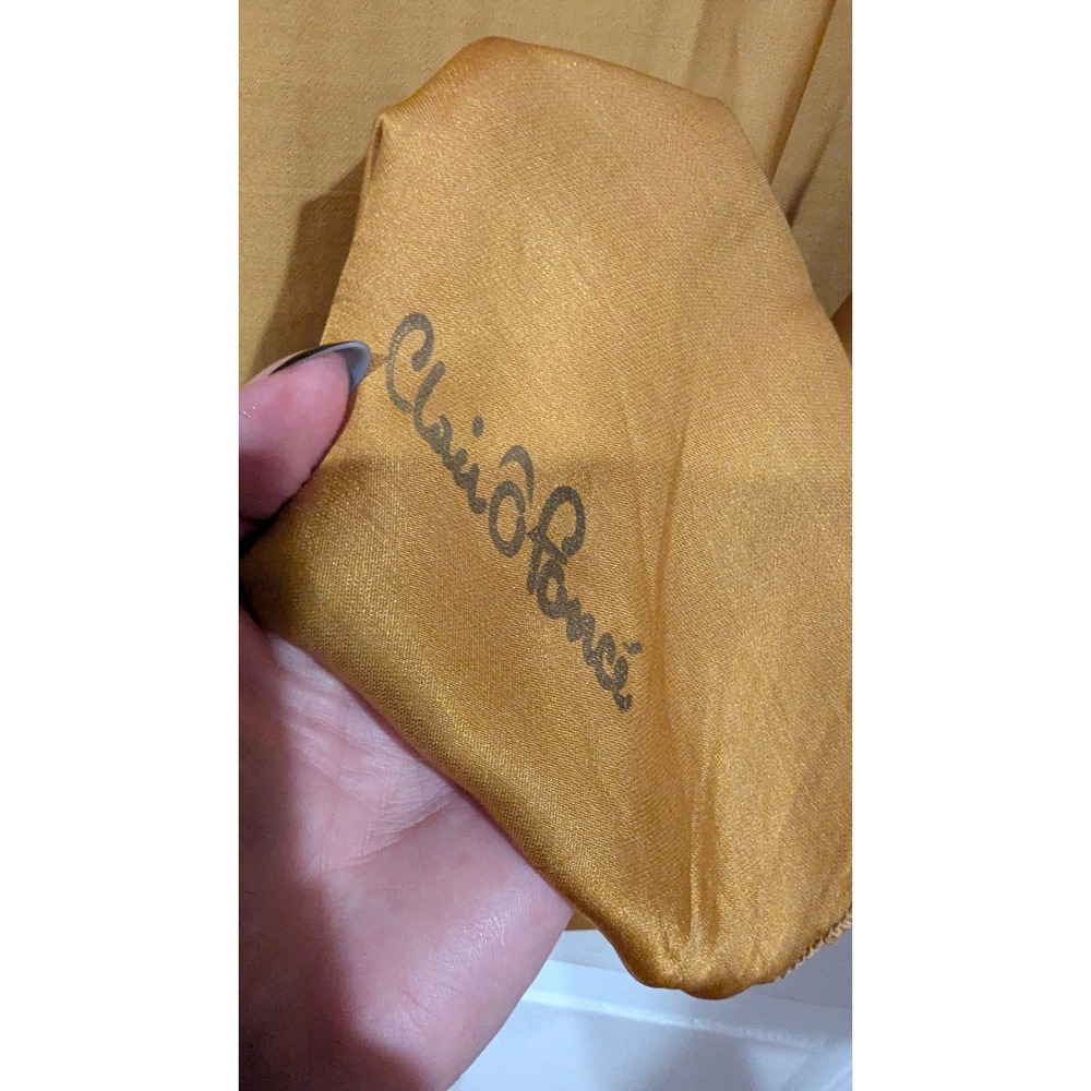 Claire Pearone Scarf OS Mustard Gold Vintage Silk Wrap Elegant Mid-Century Wrap